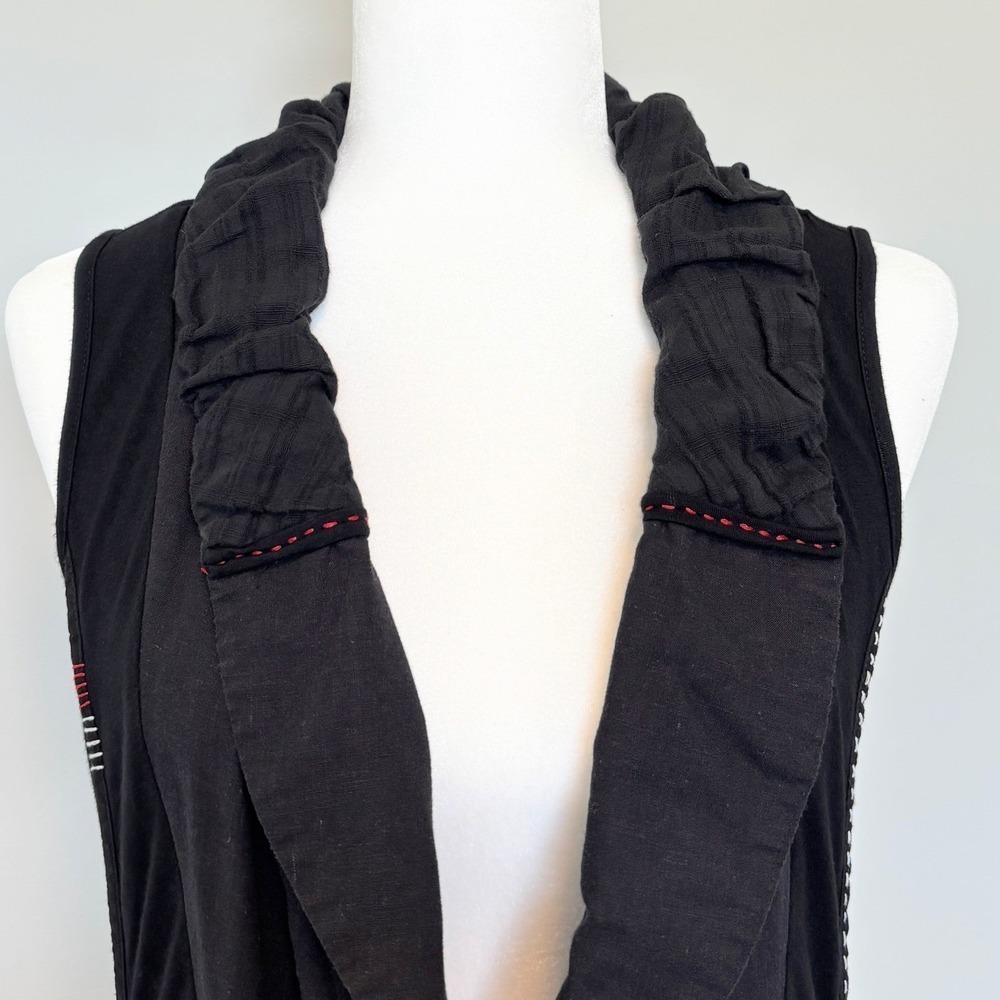 Tunic Vest Laganlook Whimisgoth Layered Pockets Artsy Ruffle Black Size Small - Picture 8 of 13